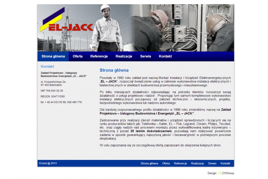 strona internetowa firmy ELJACK